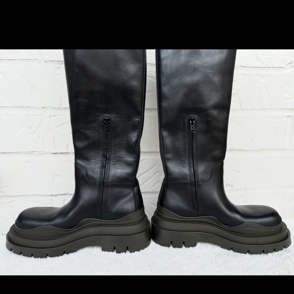 New BOTTEGA VENETA Tire Knee-High Leather Boots Size 36.5 - Picture 11 of 16